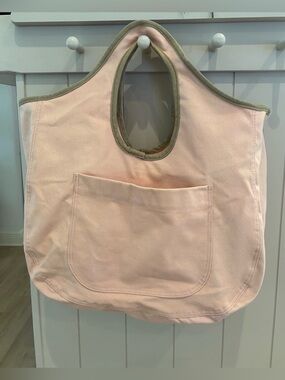 French Market Canvas/ Denim Tote Bag Pink Petit Bateau